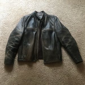 Vintage men’s leather motorcycle jacket M